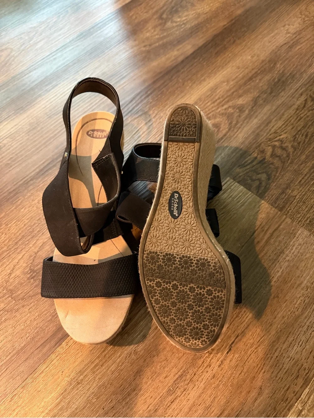 Dr. Scholl's Black Espadrille Wedge Sandals
